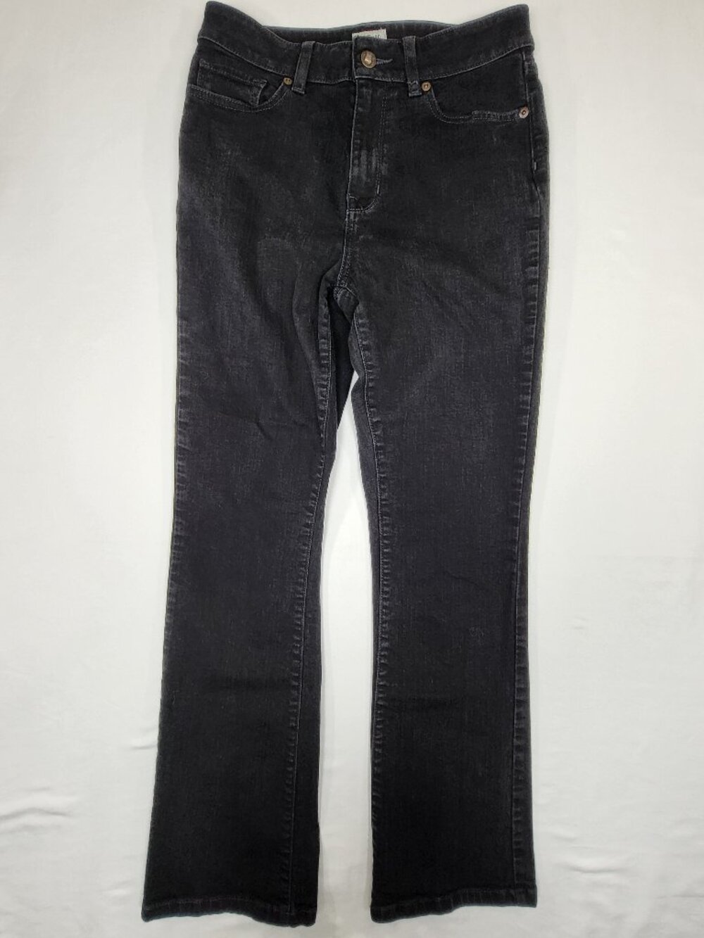 LL Bean Womens Size 6 Regular Black Classic Fit Stretch Bootcut Denim Jeans